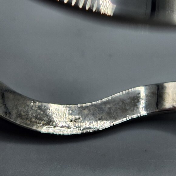 Wavy Hinged Bangle Bracelet 925 Sterling Silver Heavy 24.75g - Picture 3 of 10